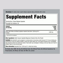 Load image into Gallery viewer, Piping Rock -Maca- (Red, Yellow, Black )-4800mg per serve) - 150 Caps