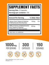 Load image into Gallery viewer, HMB ( Calcium) Capsules 1000mg - Muscle Growth and Recovery - 300 caps