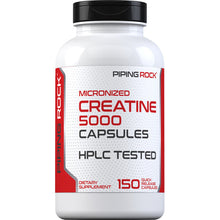Load image into Gallery viewer, Piping Rock - Creatine Monohydrate (micronised)- 5000mg - 150 caps ( 30 serves)