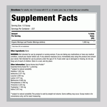 Load image into Gallery viewer, Piping Rock - Moringa Leaf Powder (Organic), 1000mg per serve, 8 oz (227 g) Bottle