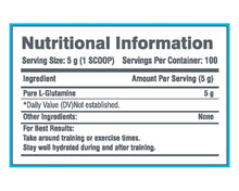 Load image into Gallery viewer, Nutratech L-Glutamine - Unflavoured - 500g / 100 serves