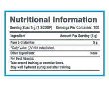 Load image into Gallery viewer, Nutratech L-Glutamine - Unflavoured - 500g / 100 serves