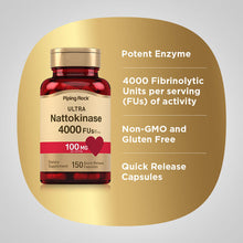 Load image into Gallery viewer, Piping Rock - Ultra Nattokinase 4000FU- 100mg per serving - 150 caps