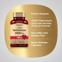 Load image into Gallery viewer, Piping Rock - Ultra Nattokinase 4000FU- 100mg per serving - 150 caps