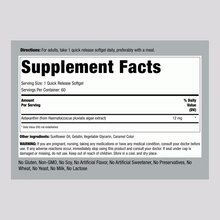 Load image into Gallery viewer, Piping Rock - Astaxanthin, 12 mg, 60 Quick Release Softgels