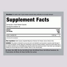 Load image into Gallery viewer, Piping Rock Max Strength Acetyl-L-Carnitine - 2250mg - 120 caps