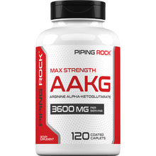 Load image into Gallery viewer, Piping Rock Max Strength AAKG Arginine Alpha-Ketoglutarate (Nitric Oxide Enhancer) -120- caps