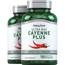 Load image into Gallery viewer, Piping Rock - Ultra Max Cayenne Plus - 450mg - 180 Quick Release caps