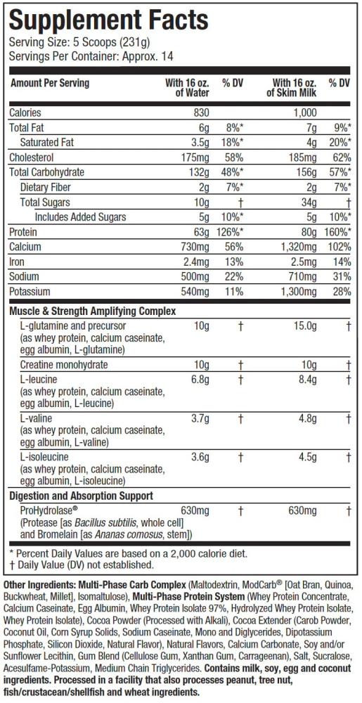 MUSCLETECH - MassTech Elite - Mass Gainer-80g Protein per serve ...