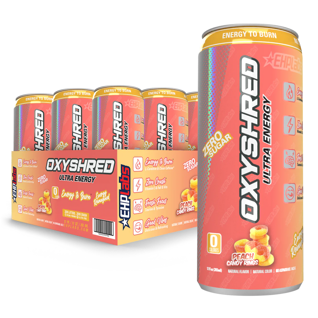 OxyShred Ultra Energy Drink RTD - Peach Candy Rings (single)