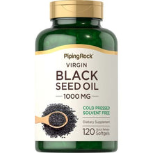 Load image into Gallery viewer, Piping Rock - Black Seed oil ( Virgin, Cold Pressed) 1000mg   - 60 or 120 Quick Release Softgels
