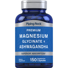 Load image into Gallery viewer, MAGNESIUM GLYCINATE &amp; ASHWAGANDA  (150mg /1500mg) - 150 caps
