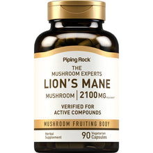Load image into Gallery viewer, Piping Rock - Super Lion's Mane Mushroom 2100mg - 90 Vegetarian Capsules
